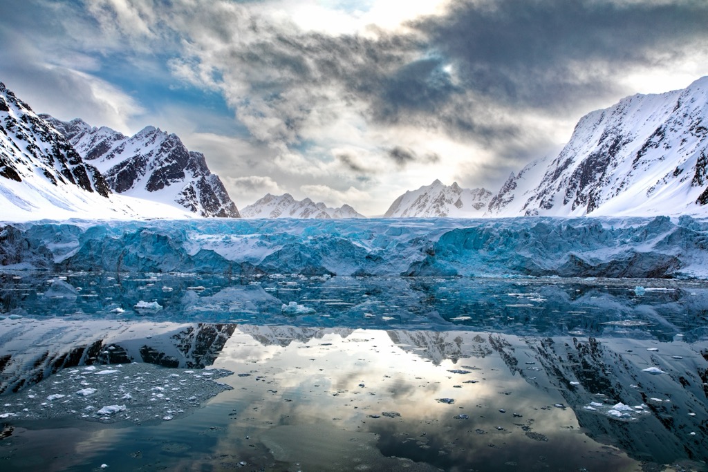 The Kongsvegen Glacier in Svalbard. Norway