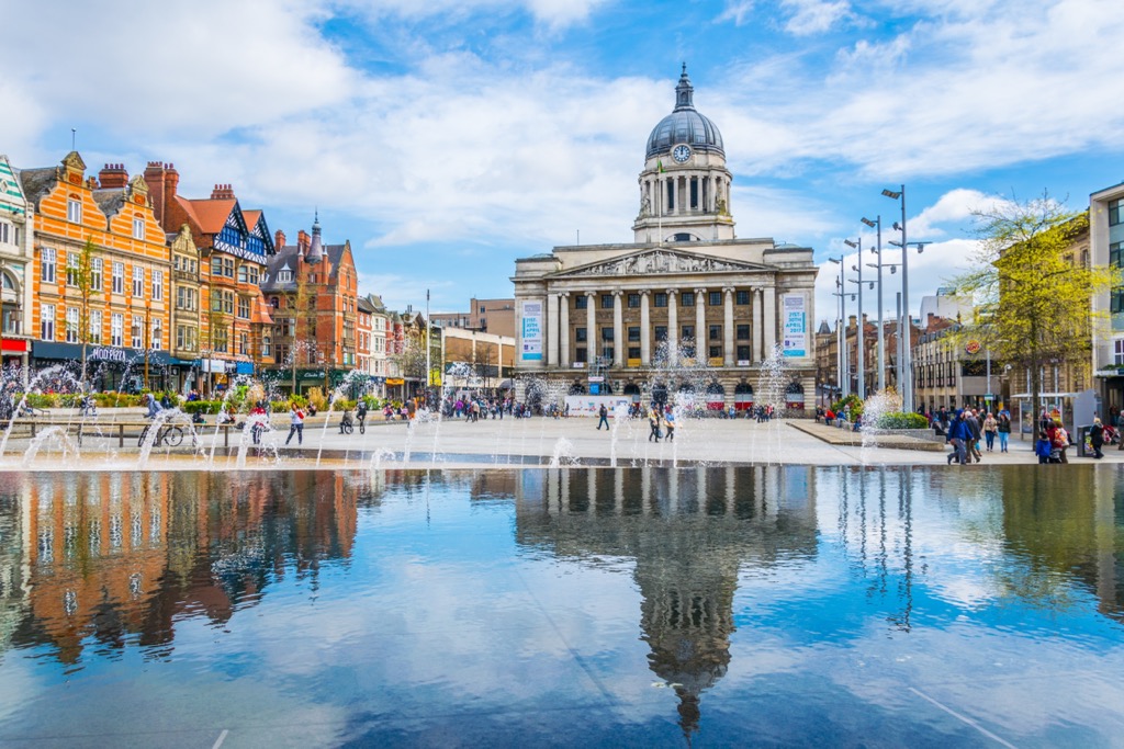 Nottingham’s Old Market Square is nicknamed Slab Square due to the concrete slabs, which originally made up the square prior to 2007. Nottingham