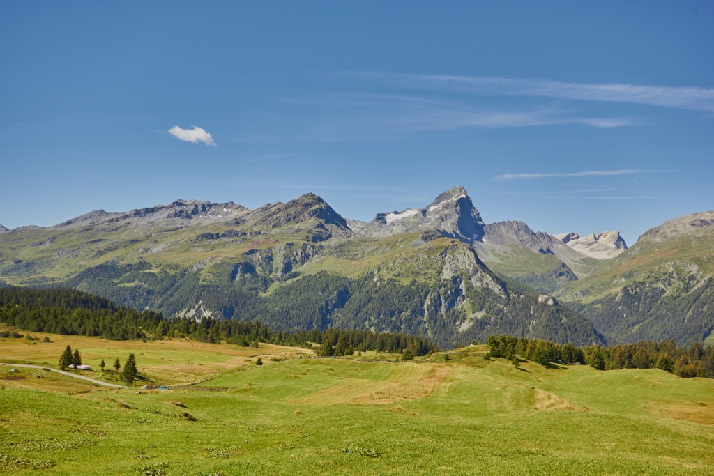 The Piz Platta Group on a sunny day. Oberhalbstein Alps