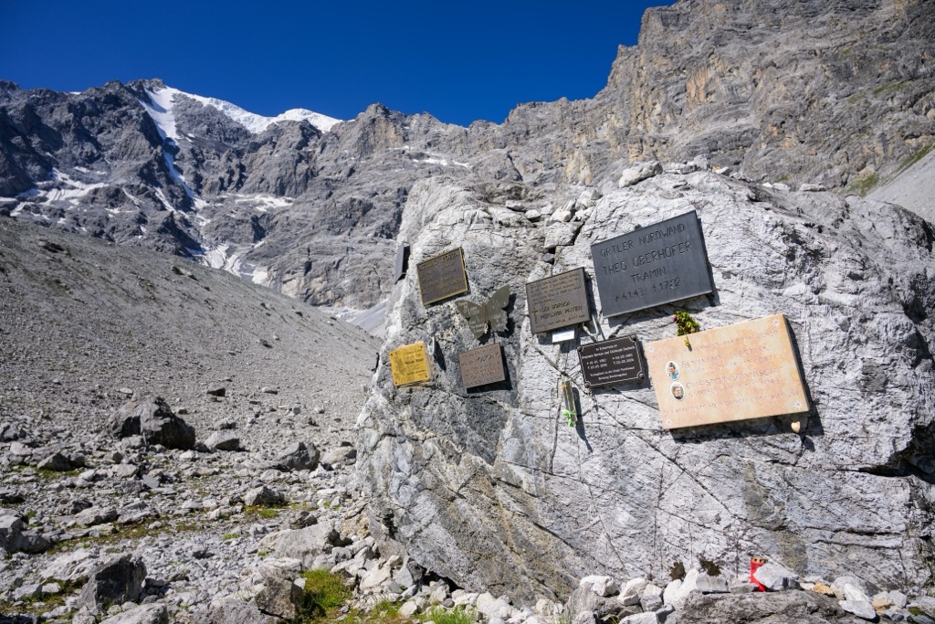 An Alpinist memorial in the Ortler Range. Ortler Alps