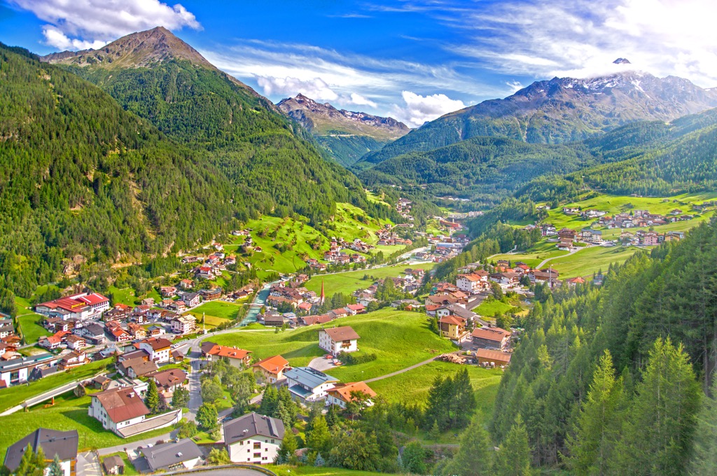 Sölden during summer. Otztal Alps