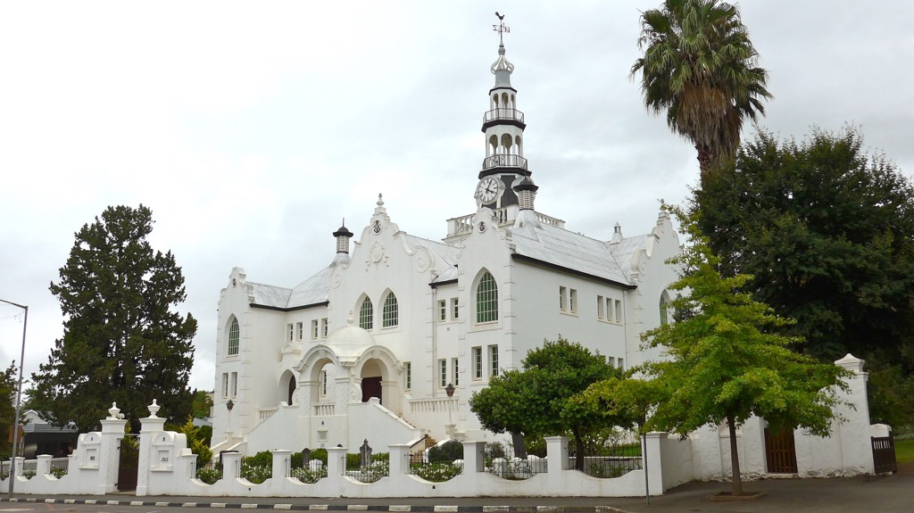 A church in the Cape Dutch style in Swellendam. Overberg District Municipality