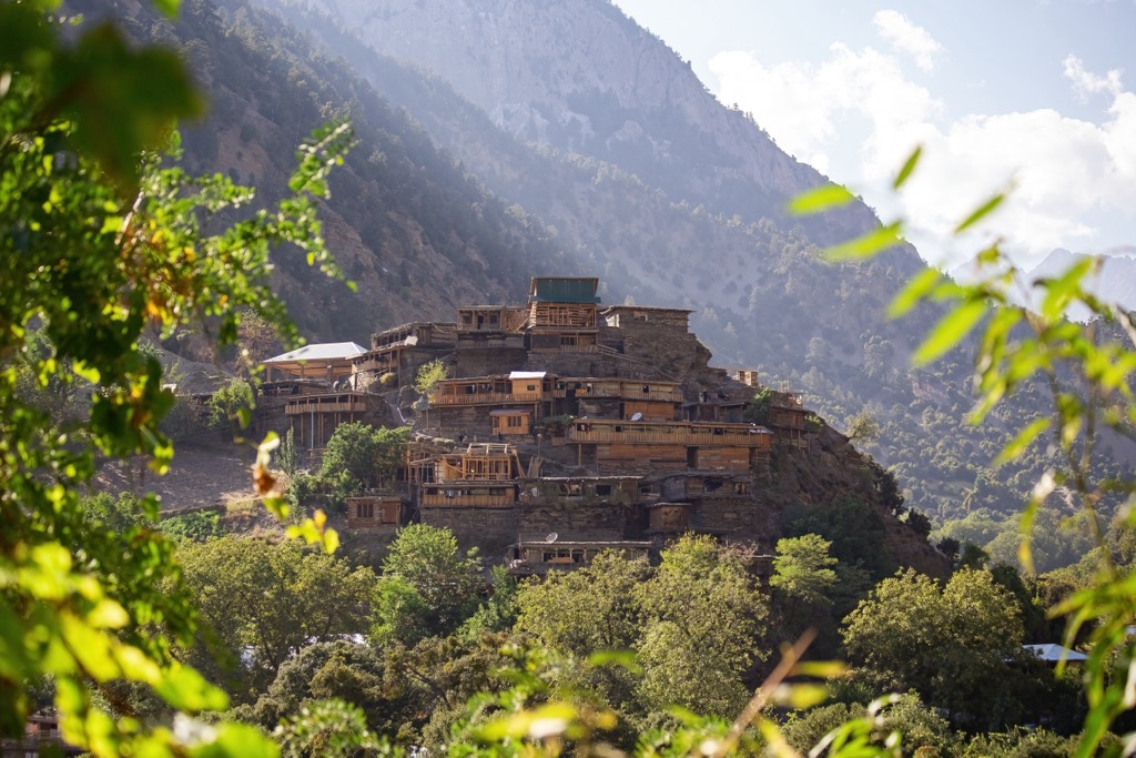 Traditional Kalash wooden house in Kalash valley, Pakistan