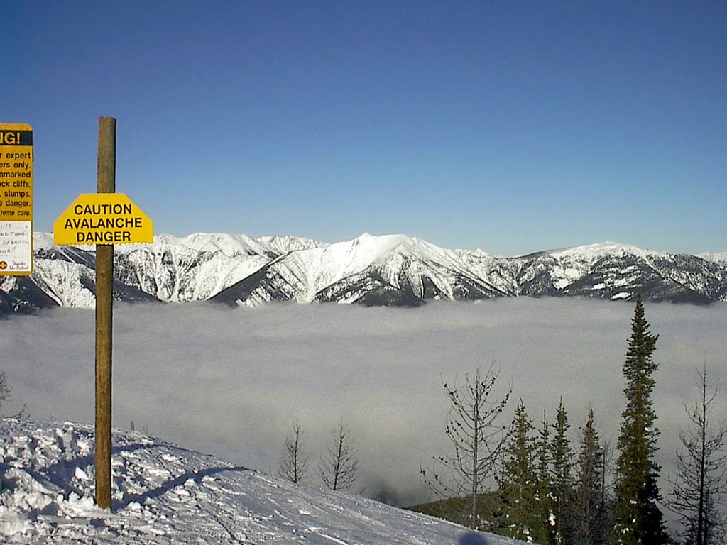 Avalanche warning at Panorama Mountain Resort. Panorama Mountain Resort