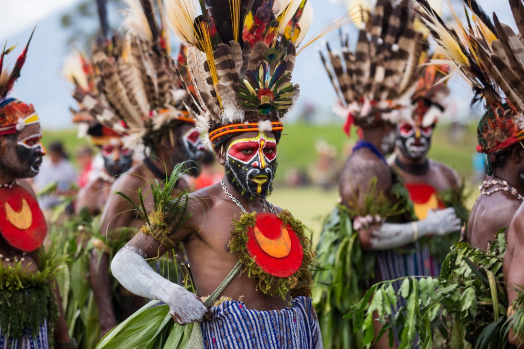 Scenes from a tribal festival at Mount Hagen. Papua New Guinea
