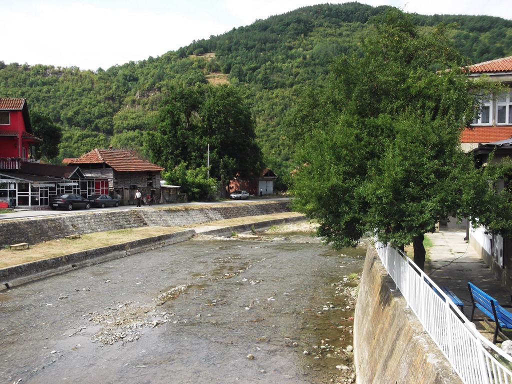 The Pčinja River near Trgovište. Pcinja River Valley