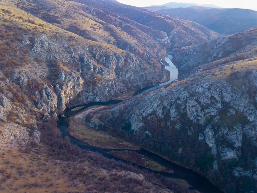 The Pčinja forms the Bislim Gorge further down from the protected area after the river crosses into Macedonia. Pcinja River Valley