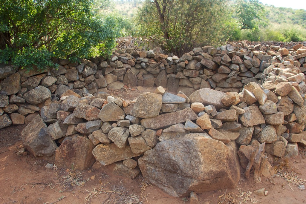 The enclosures of an Iron Age settlement in Pilanesberg National Park. Pilanesberg National Park