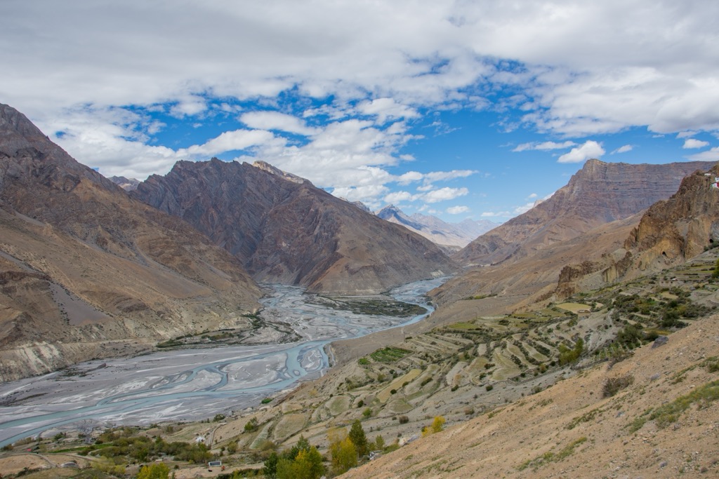 The confluence of the Pin and Spiti Rivers. Pin Valley National Park