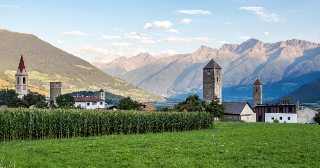 Mals/Malles Venosta, Italy. Planol Mountains