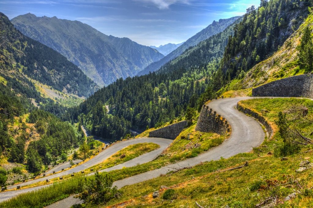 Lakes Road (Route des Lacs) in Neouvielle Massif, Pyrenees 