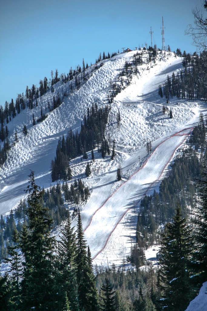 Red Mountain, one of four summits at RED Mountain Resort. RED Mountain Resort
