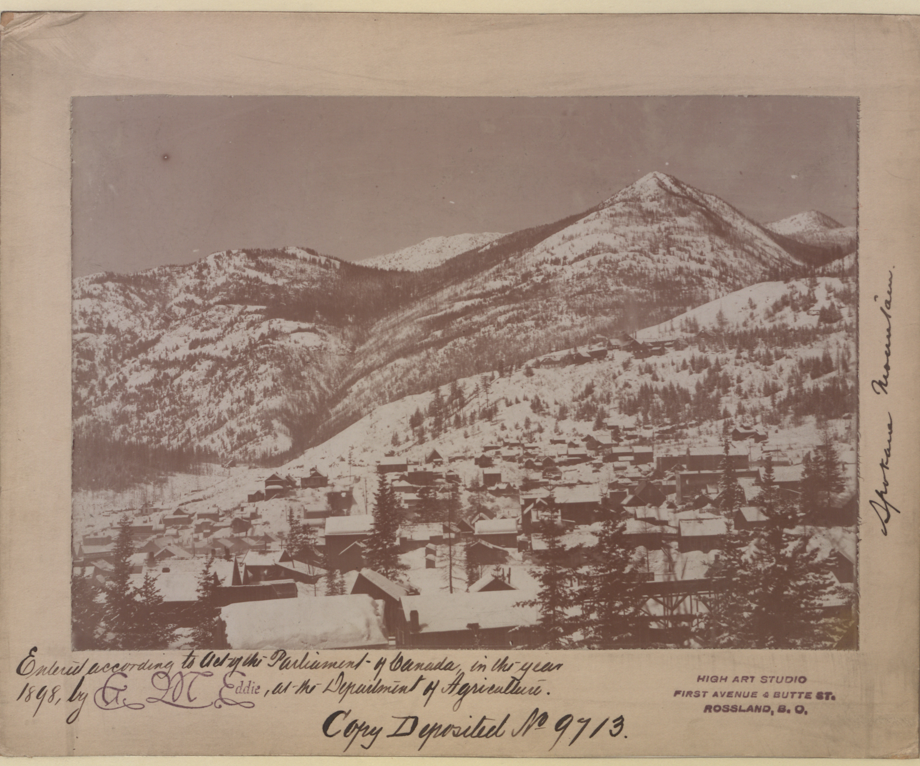 Rossland in 1898. RED Mountain Resort