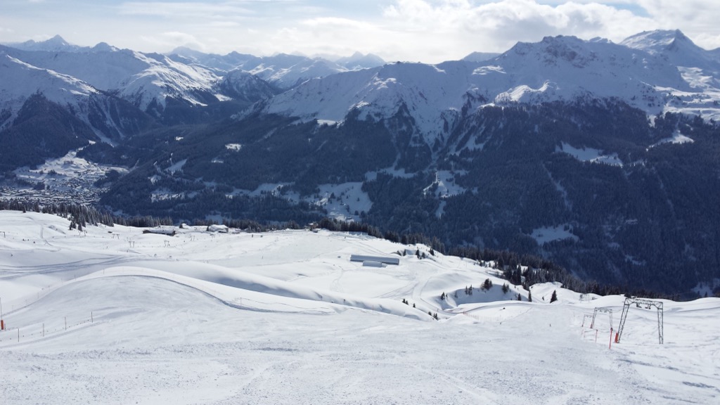 Ski slopes on Madrisahorn (2,826 ft / 9,272 ft) near Klosters. Raetikon