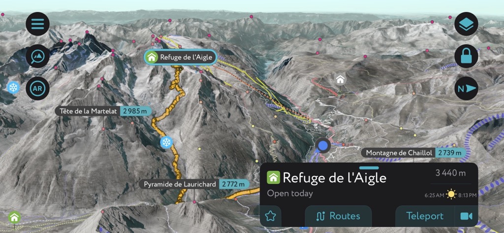 Our route down. Refuge d’Aigle
