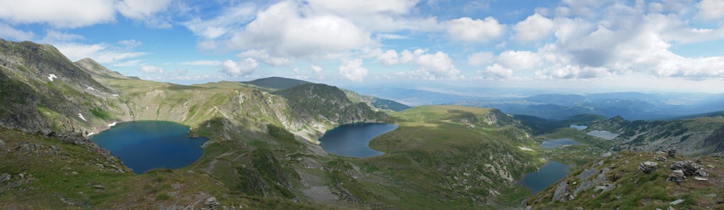 Glacial lakes in the Rila Mountains. Rila Monastery