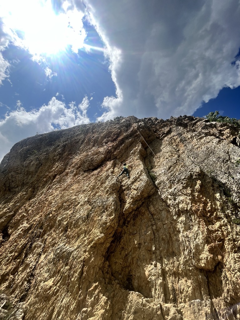 Never pass up a good top rope. Photo: Sergei Poljak. Rock Climbing