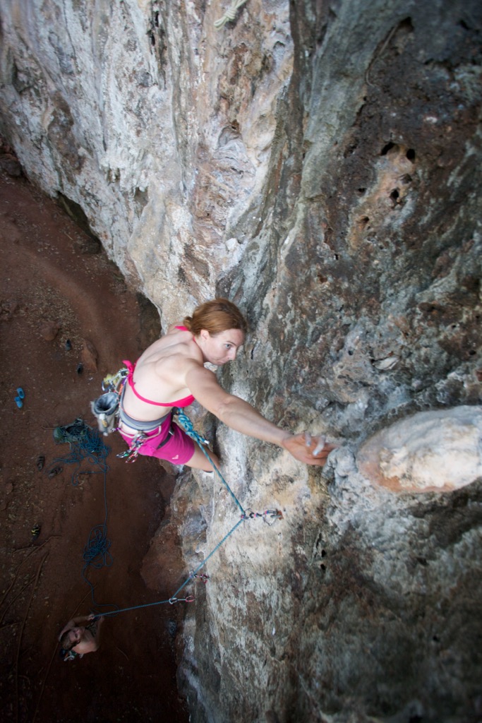 Sport climbing in Railey, Thailand. Rock Climbing