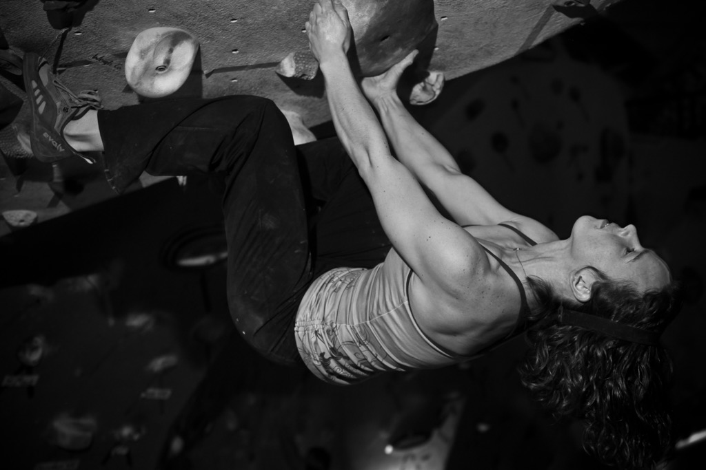 A sloper at the gym. Rock Climbing