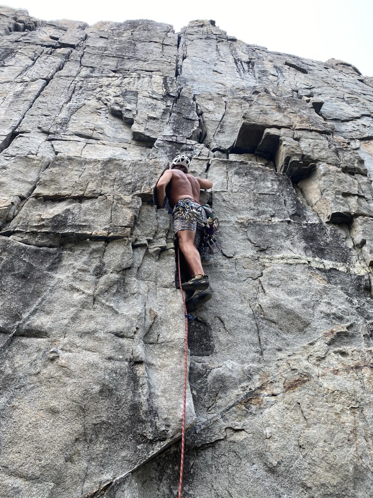 Trad climbing around Lake Tahoe. Photo: Sergei Poljak. Rock Climbing