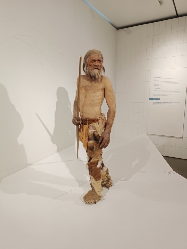 A reconstruction of Ötzi the Iceman based on archaeological evidence. Saldurkamm