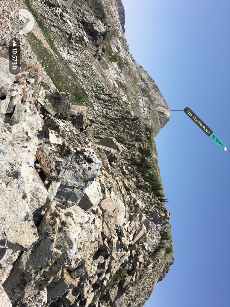 The summit push to the Pfeifferhorn includes a narrow ridge hike. Photo: Conrad Lucas. Salt Lake County