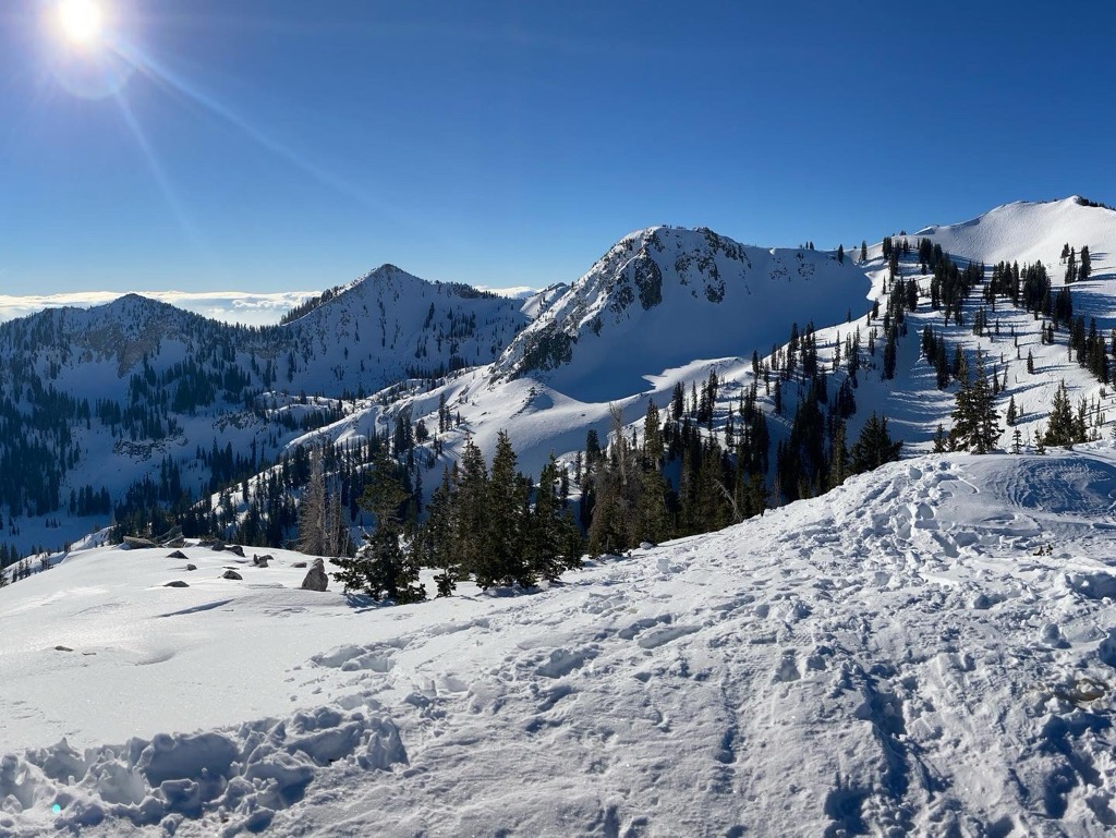 Pioneer Ridge as seen from Mt. Millicent, Brighton Ski Resort. Photo: Conrad Lucas. Salt Lake County