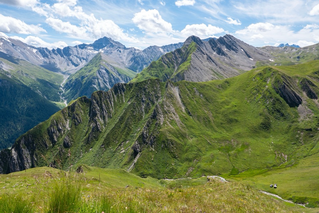 The Samanun Alps from Alp Trida Sattel. Samnaun Alps