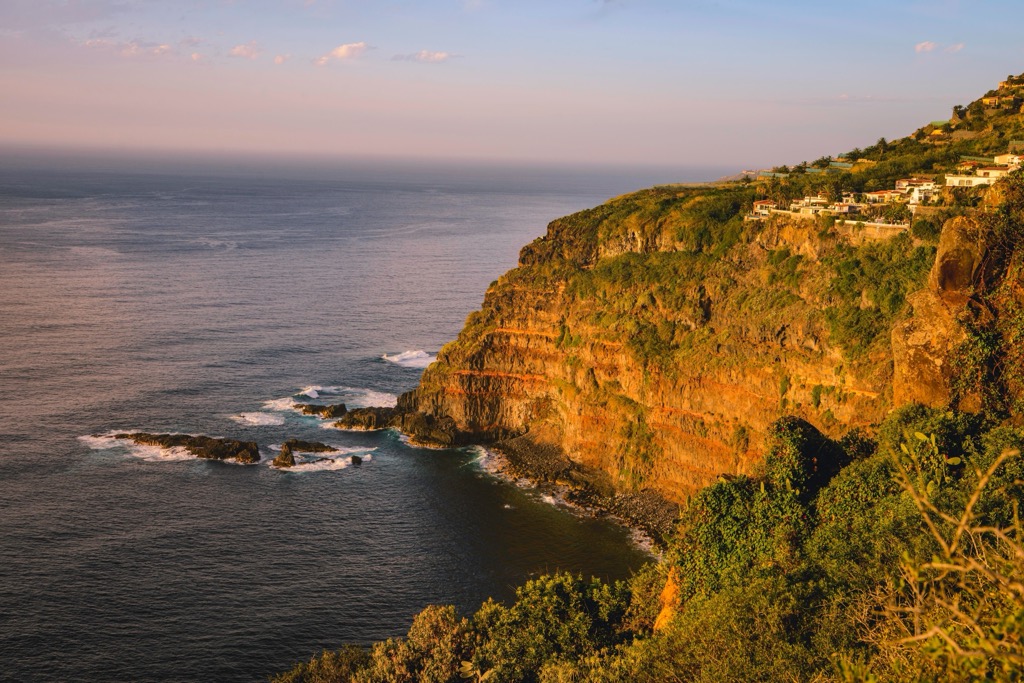 Cliffs along the north coast of Tenerife as seen from Mirador de Las Breñas. Santa Cruz Tenerife