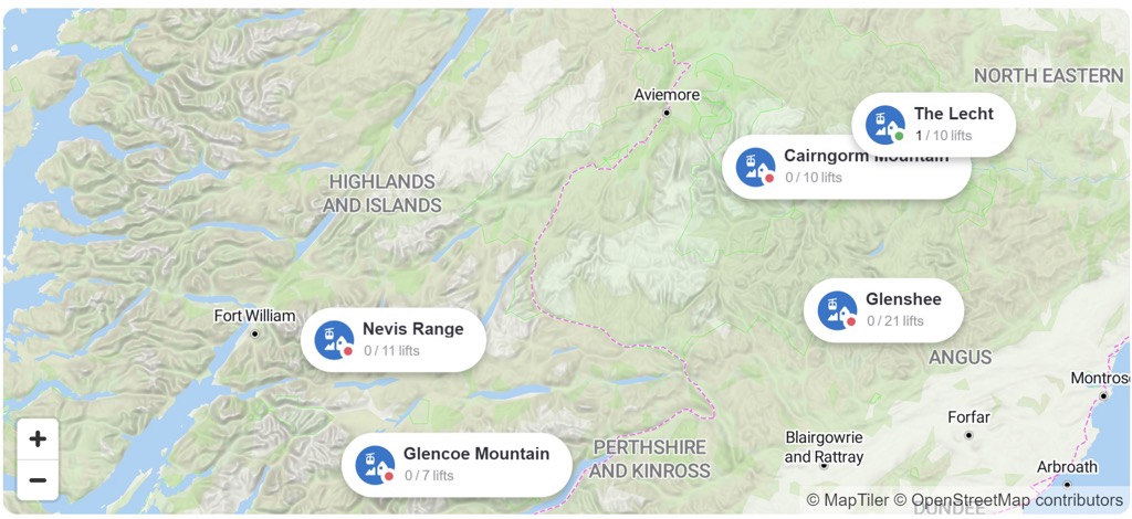 Scotland ski resorts map,  Scotland