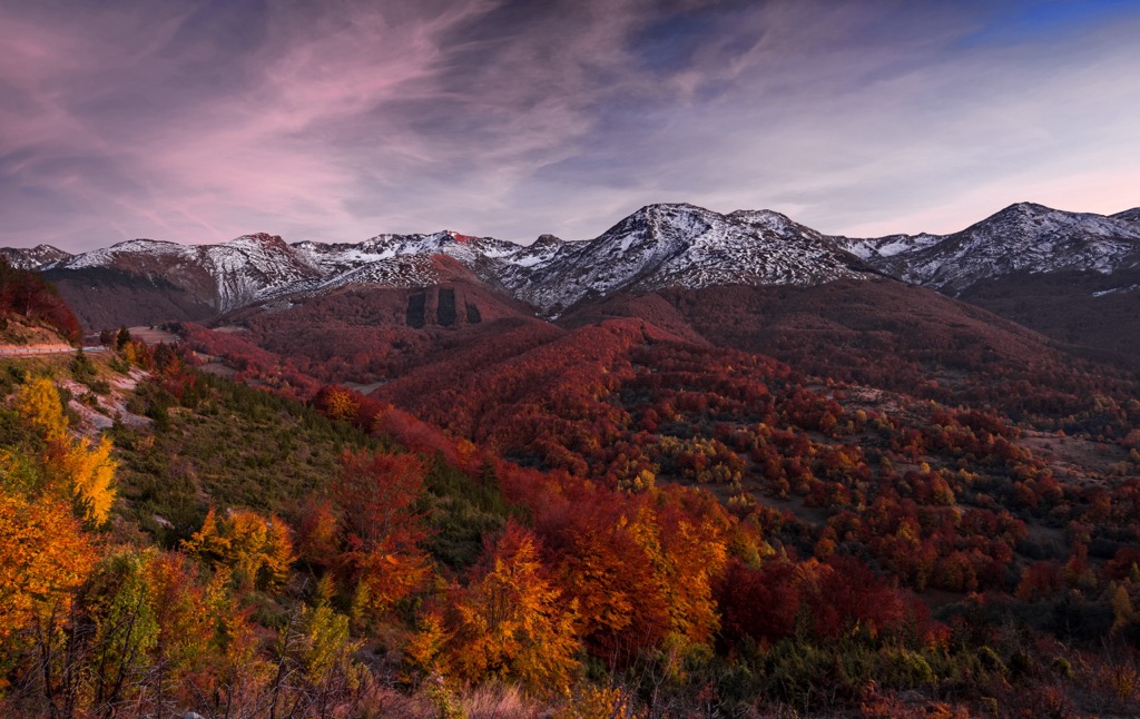 The Sharr Mountains of the Balkans Peninsula during sunset. Sharr Mountains