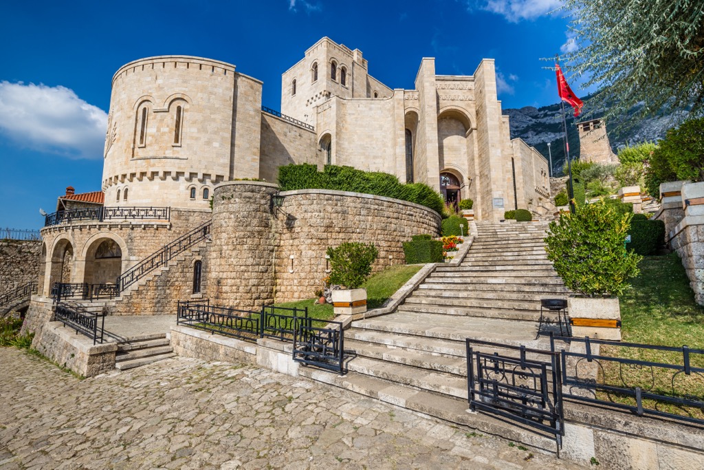 The Kruje Castle, built in the 5th century, was the bastion of resistance against the Ottoman Empire and serves as a source of pride and inspiration for Albanians today. Shtame Pass Nature Park