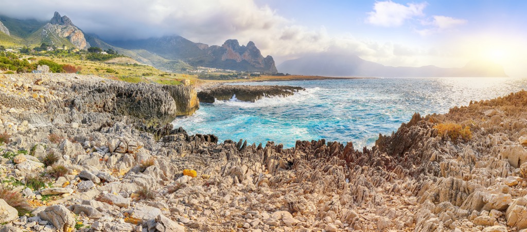 Isolidda Beach near San Vito cape, Sicily, Italy