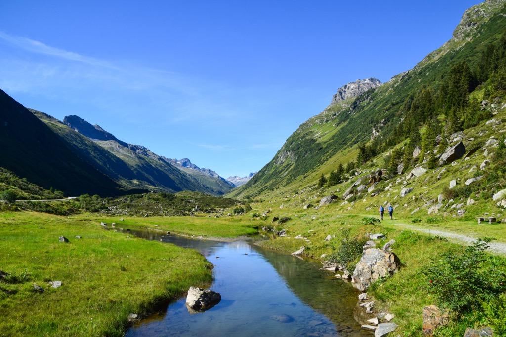 The Ill River in the Montafon Valley. Silvretta Alps
