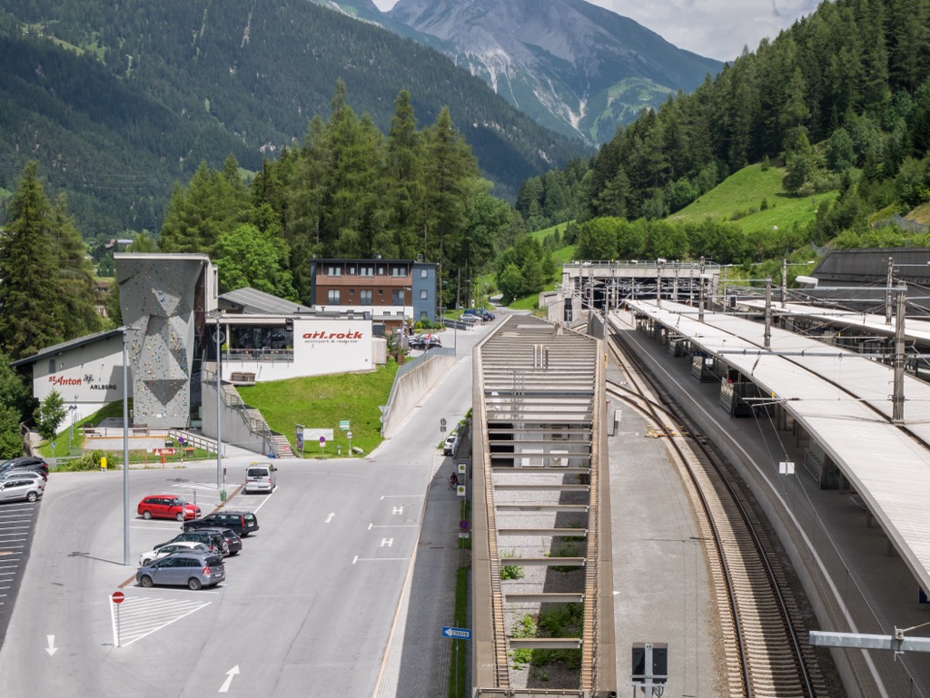 St. Anton’s train station. Ski Arlberg