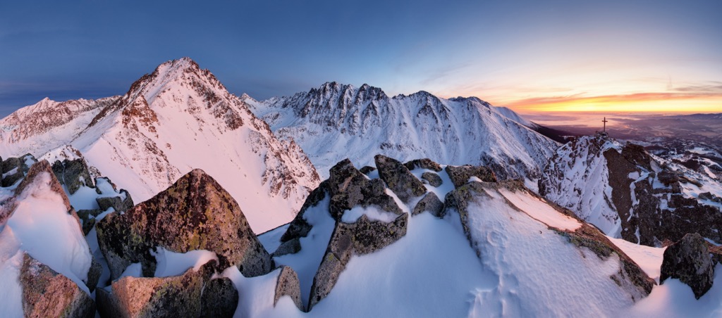 Slovakia mountain lanscape panorami in Tatras