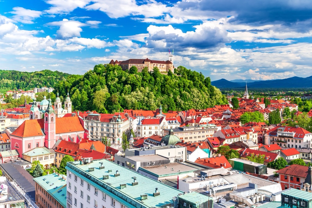 The Ljubljana Castle. Slovene Prealps