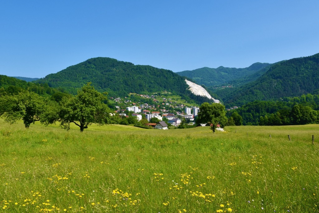 Villages and farms in Hrastnik. Slovene Prealps