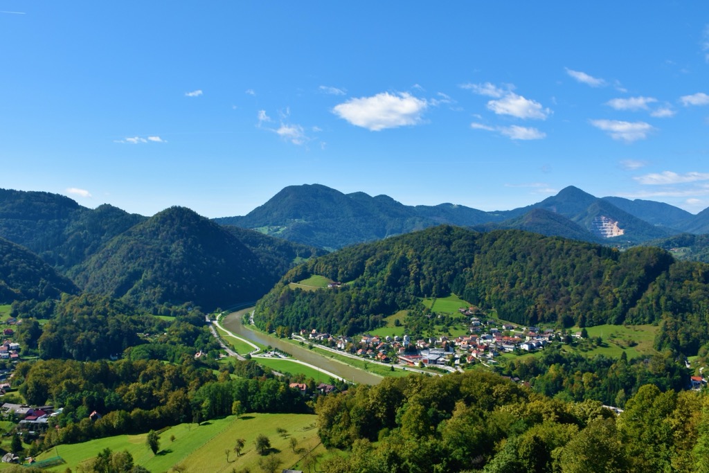 The Savinja River is surrounded by the forests of the Slovene Prealps. Slovene Prealps