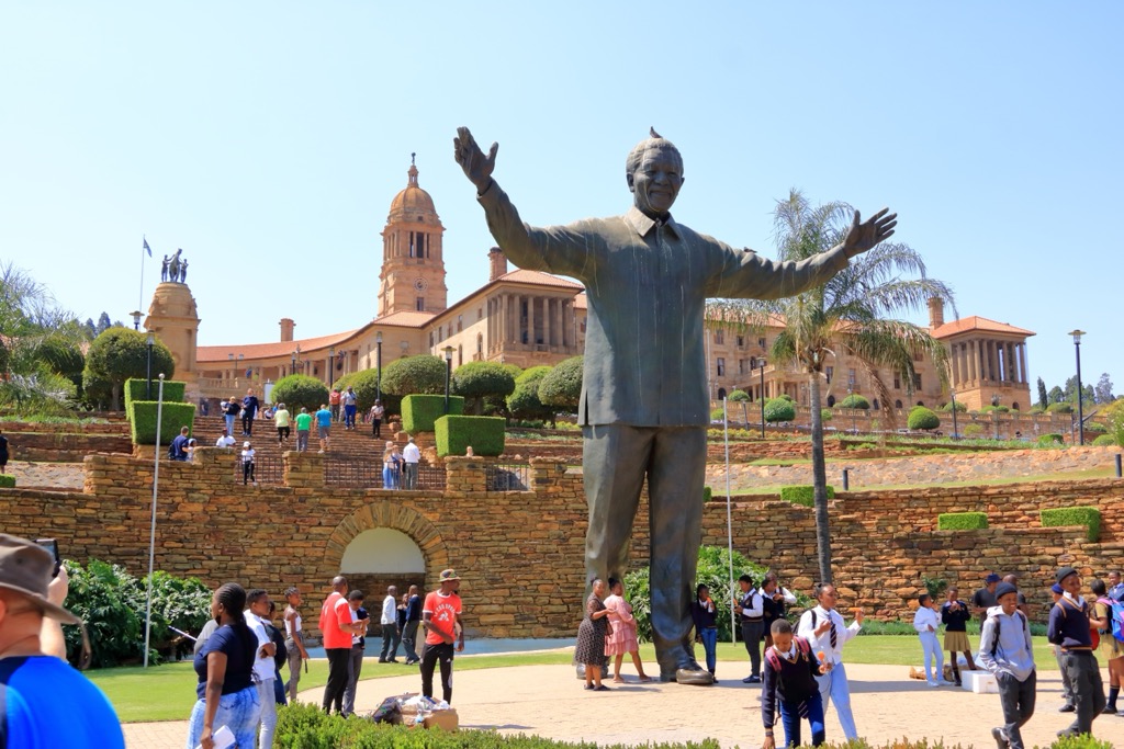 Nelson Mandela statue on his square in front of Union Buildings in Pretoria, South Africa