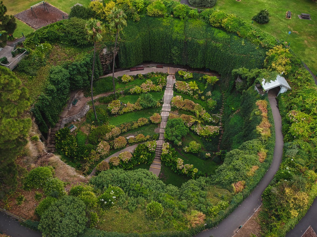 The gardens of the Umpherston Sinkhole. South Australia