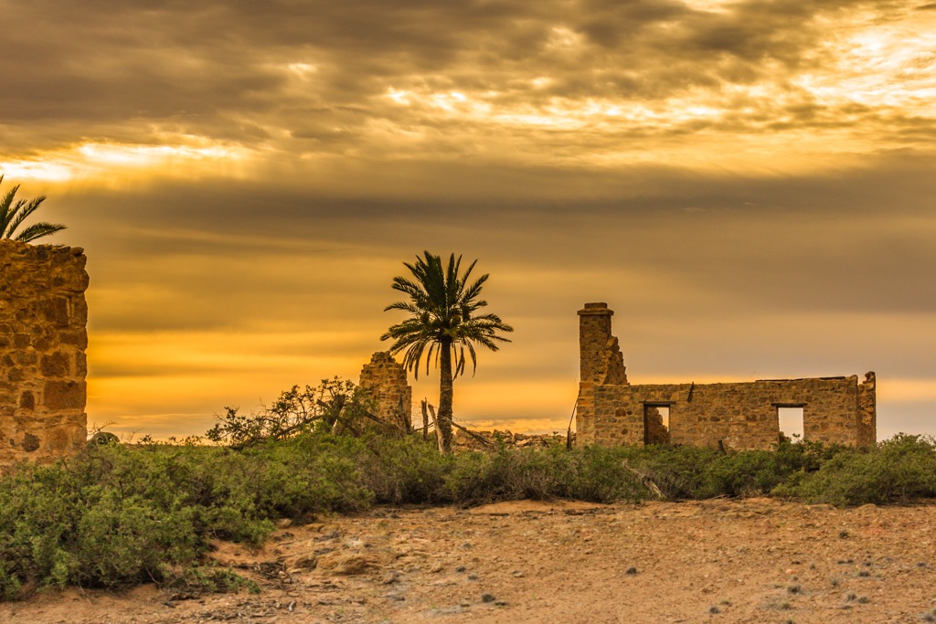 Ruins at Dalhousie Hot Springs. South Australia