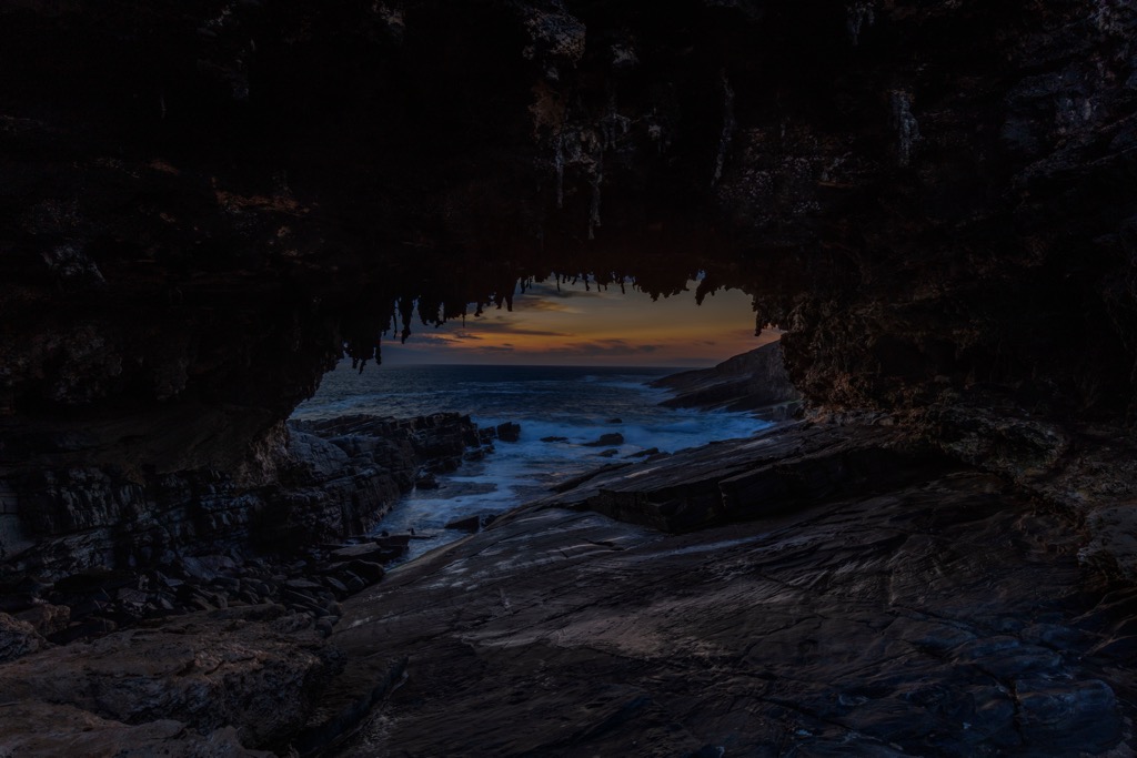 Admiral’s Arch at sunset. South Australia