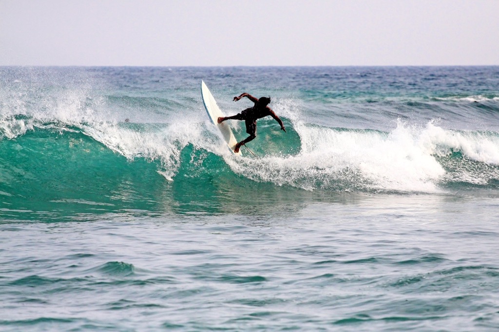 Surfing in Mirissa, Sri Lanka