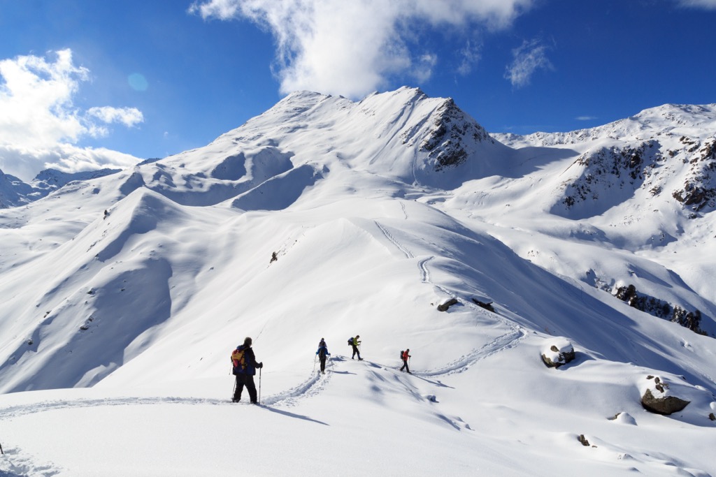 The Stubai Alps are one of the Alps’ snowiest ranges and a hub for winter sports. Stubai Alps