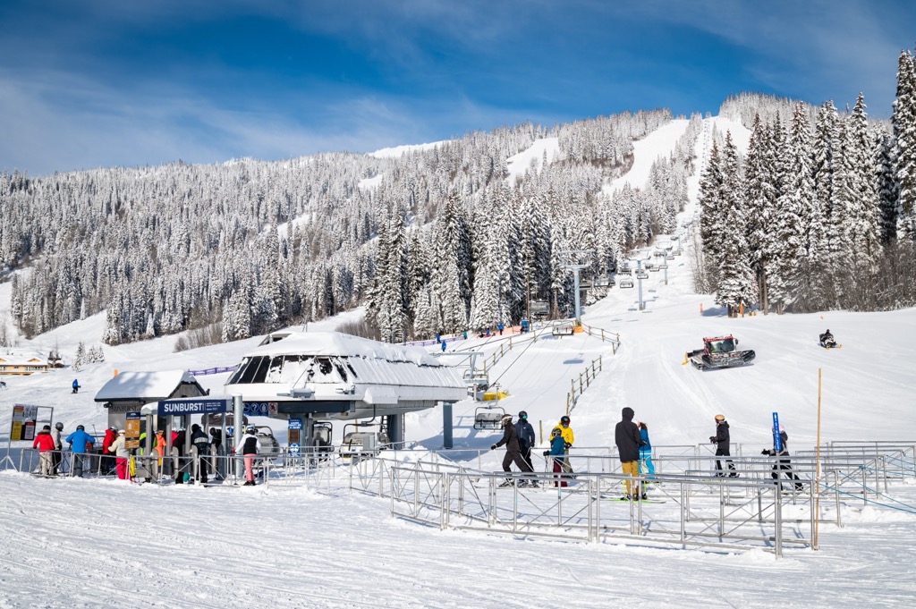 The Sunburst chair at Sun Peaks in February. Sun Peaks Ski Resort 