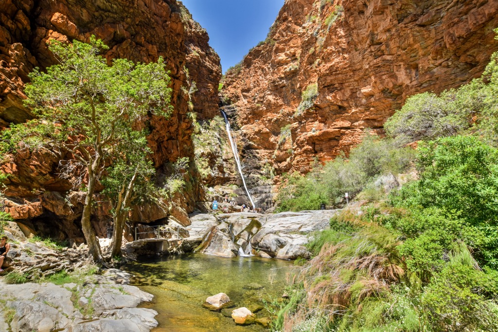 The Meiringspoort waterfall is a popular tourist attraction, Swartberg Mountain Range, South Africa