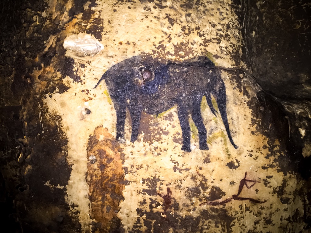 Rock art in the Cango Caves near Oudtshoorn. Swartberg Nature Reserve