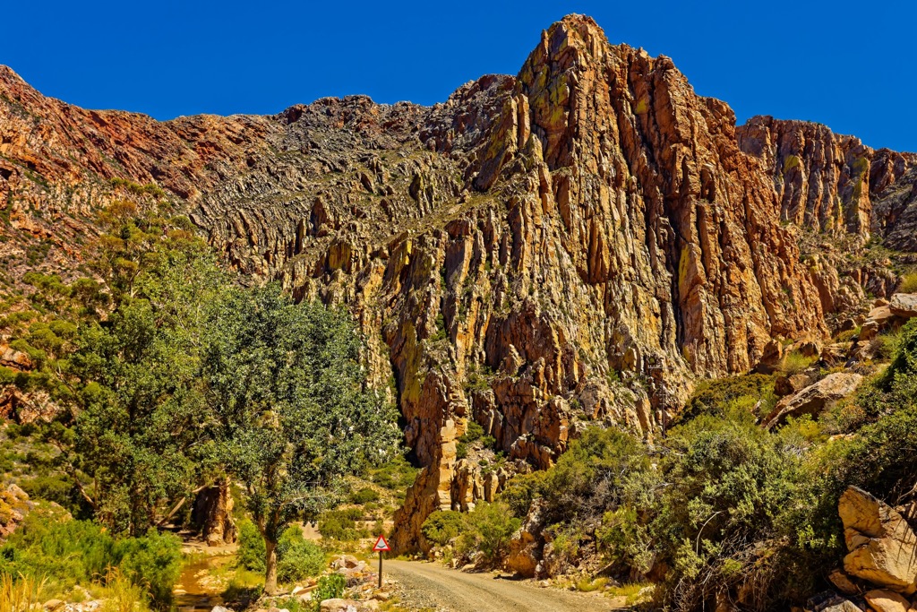 The Wall of Fire on Swartberg Pass. Swartberg Nature Reserve