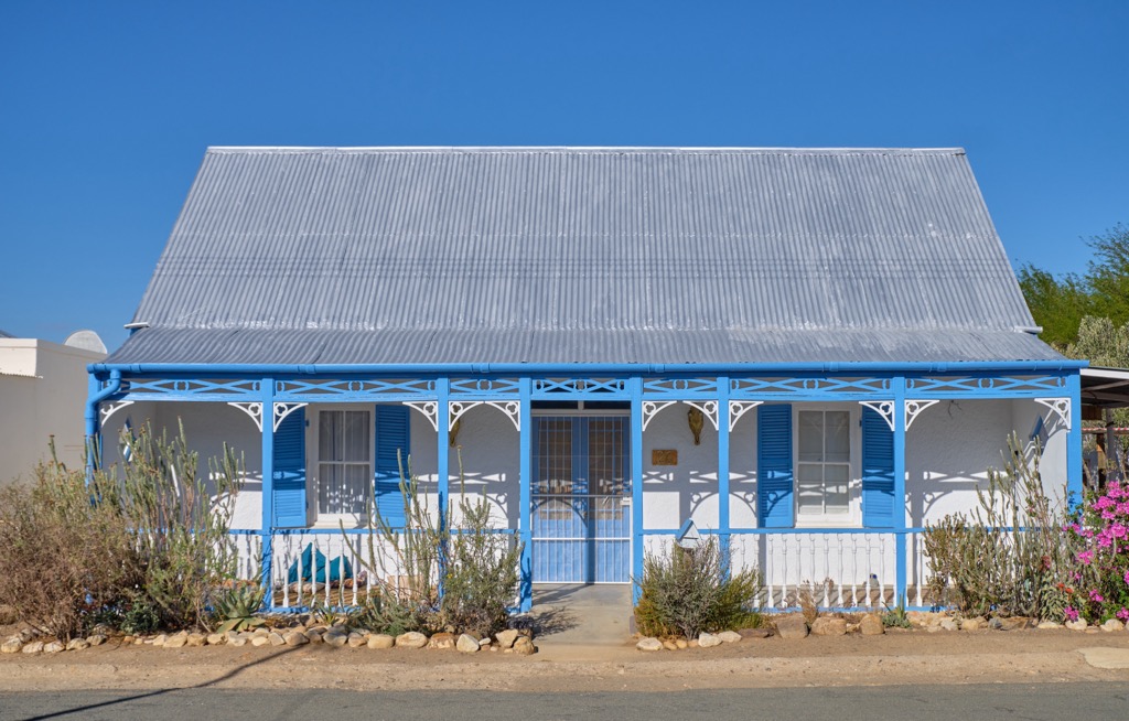 The traditional gabled architecture of the Karoo can be seen in Prince Albert. Swartberg Nature Reserve